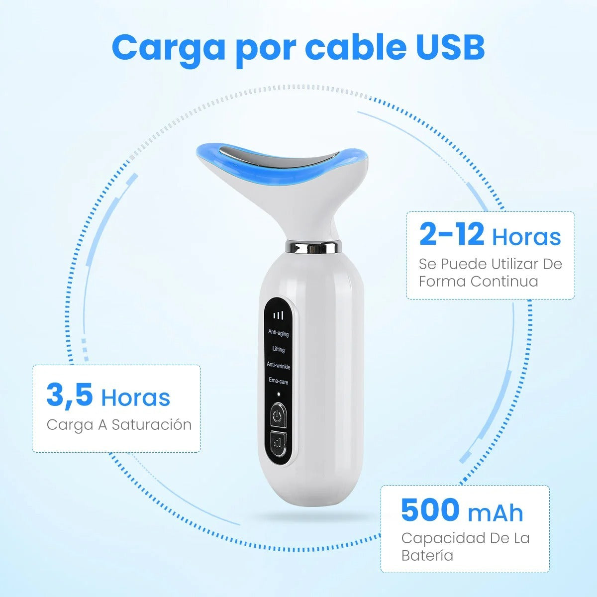 LumiSkin Pro – Masajeador Rejuvenecedor Facial y de Cuello