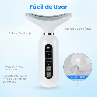 LumiSkin Pro – Masajeador Rejuvenecedor Facial y de Cuello