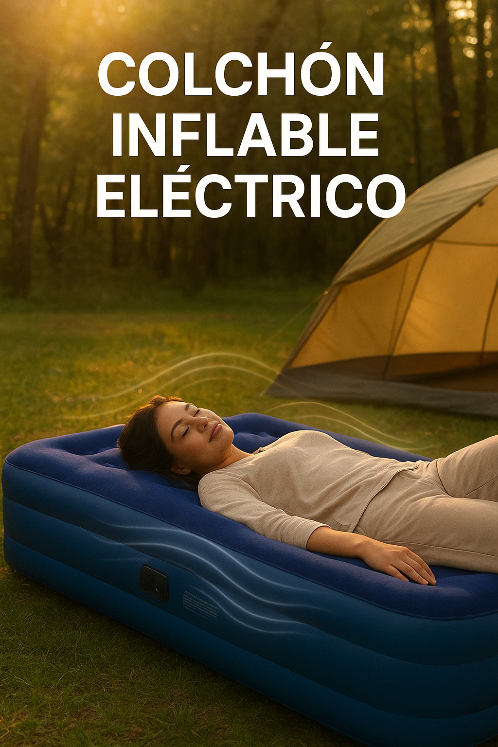 Colchón Inflable Eléctrico Express – Rápido y Portátil (205cmx160cmx50cm)