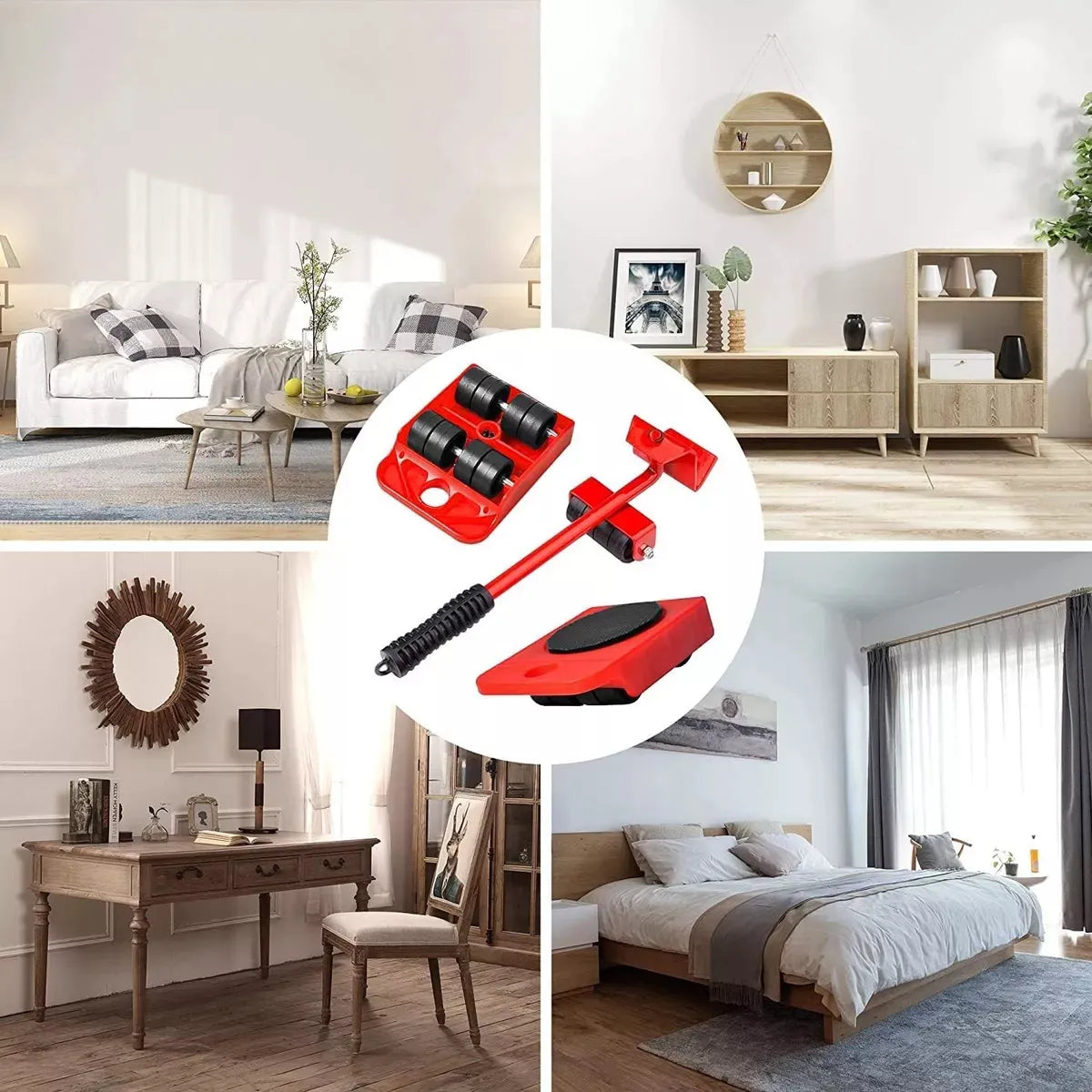 Levanta Muebles con Ruedas 360° – ¡Reorganiza tu casa sin esfuerzo, sin dolor y sin dañar el piso!