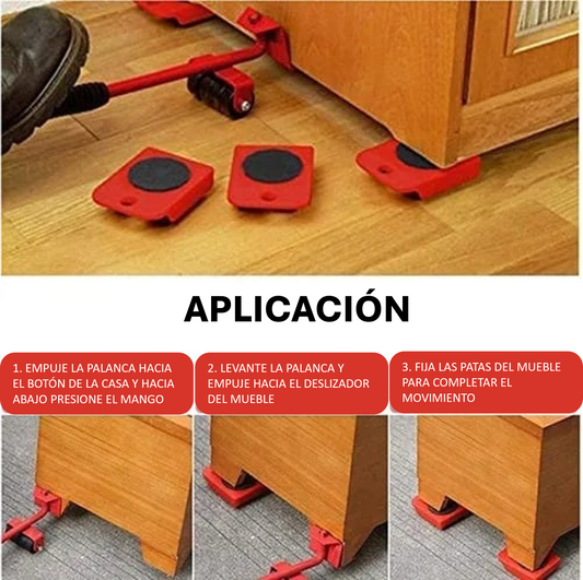 Levanta Muebles con Ruedas 360° – ¡Reorganiza tu casa sin esfuerzo, sin dolor y sin dañar el piso!