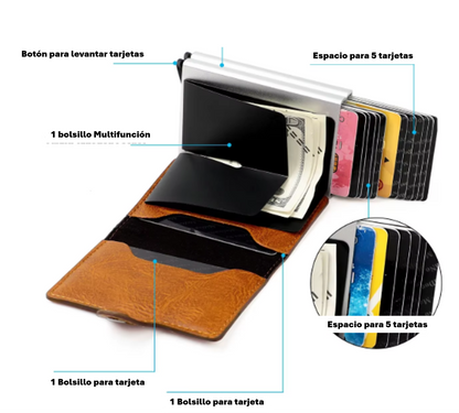 BILLETERA INTELIGENTE RFID DE METAL